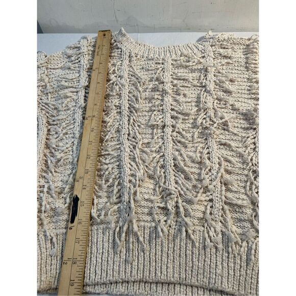 Gimmicks BKE Piereced Fringe Festival cream colored sweater small rn#158262 (sol - Picture 6 of 8